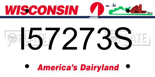 I57273S Wisconsin License Plate