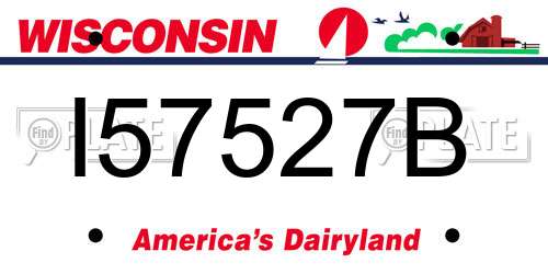 I57527B Wisconsin License Plate