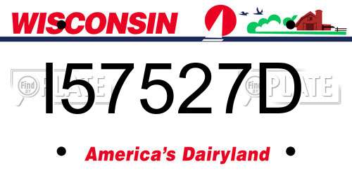 I57527D Wisconsin License Plate