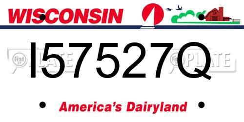 I57527Q Wisconsin License Plate