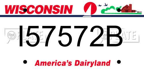 I57572B Wisconsin License Plate