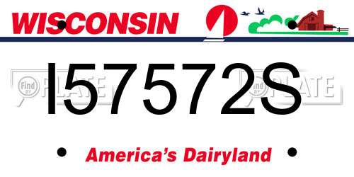 I57572S Wisconsin License Plate