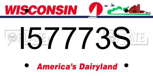 I57773S Wisconsin License Plate