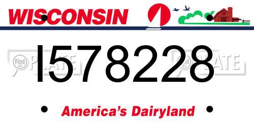 I578228 Wisconsin License Plate