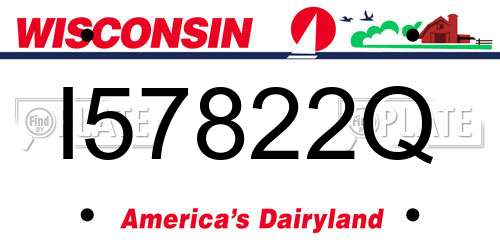 I57822Q Wisconsin License Plate