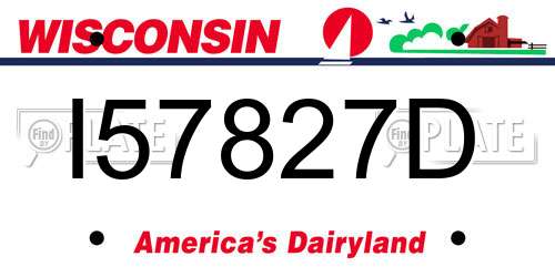 I57827D Wisconsin License Plate