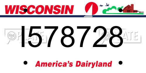 I578728 Wisconsin License Plate