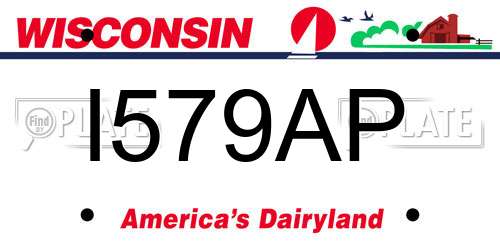 I579AP Wisconsin License Plate