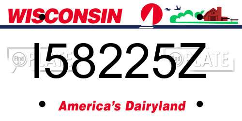 I58225Z Wisconsin License Plate
