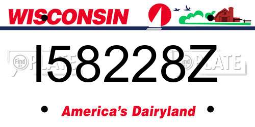 I58228Z Wisconsin License Plate