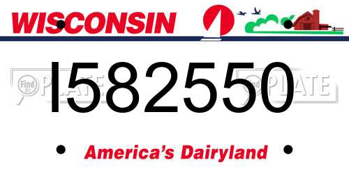I582550 Wisconsin License Plate