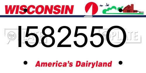 I58255O Wisconsin License Plate