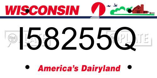 I58255Q Wisconsin License Plate