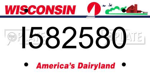 I582580 Wisconsin License Plate