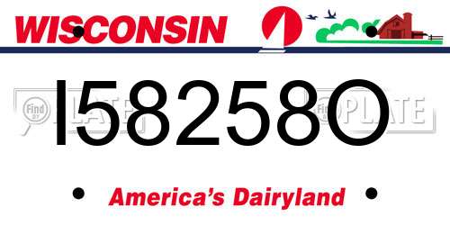 I58258O Wisconsin License Plate