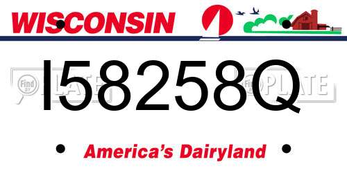 I58258Q Wisconsin License Plate