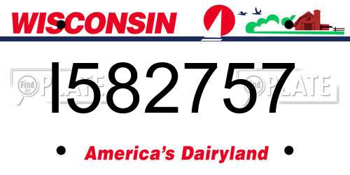 I582757 Wisconsin License Plate