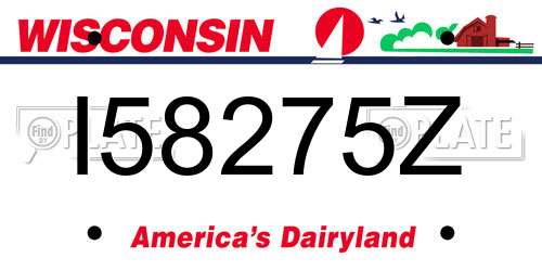 I58275Z Wisconsin License Plate