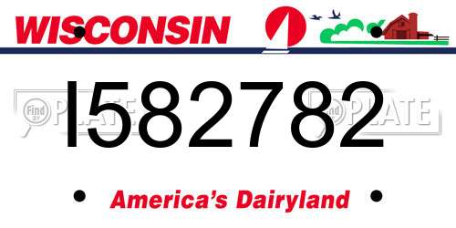 I582782 Wisconsin License Plate
