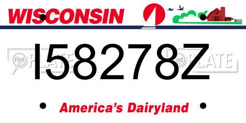 I58278Z Wisconsin License Plate