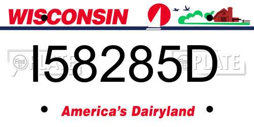 I58285D Wisconsin License Plate