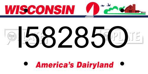 I58285O Wisconsin License Plate