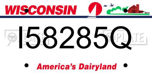 I58285Q Wisconsin License Plate
