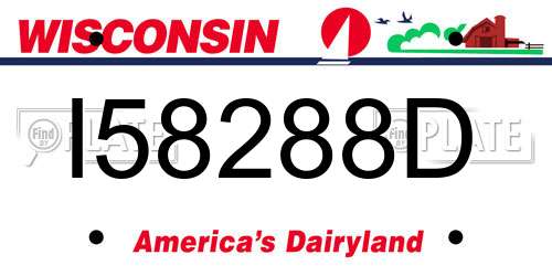 I58288D Wisconsin License Plate