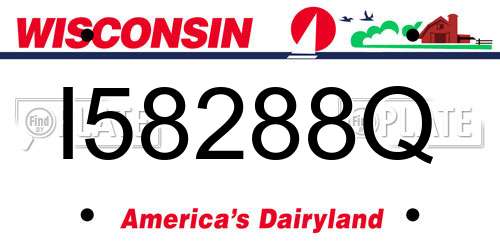 I58288Q Wisconsin License Plate