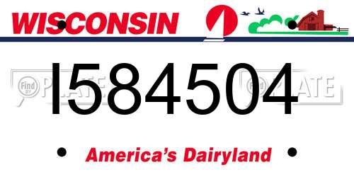 I584504 Wisconsin License Plate