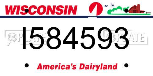 I584593 Wisconsin License Plate
