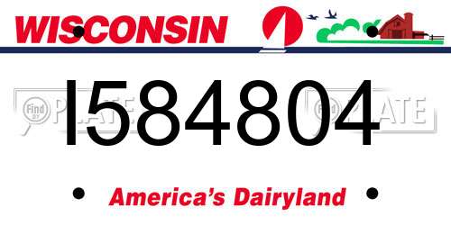 I584804 Wisconsin License Plate
