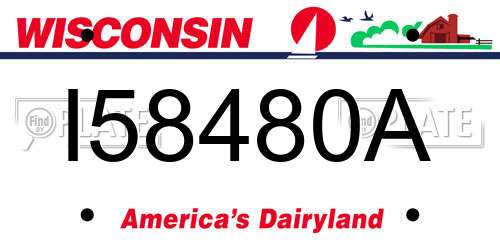 I58480A Wisconsin License Plate