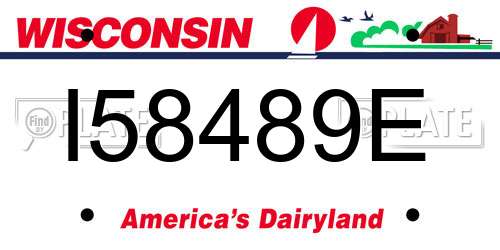 I58489E Wisconsin License Plate