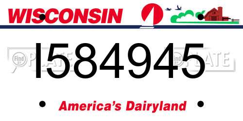 I584945 Wisconsin License Plate