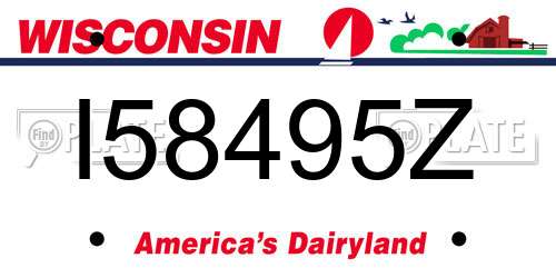 I58495Z Wisconsin License Plate