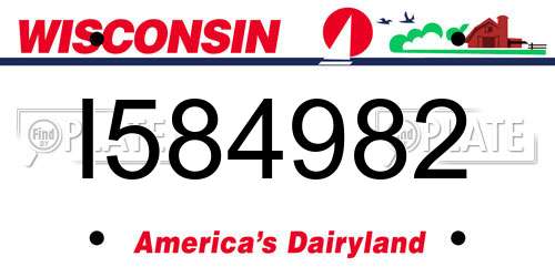 I584982 Wisconsin License Plate