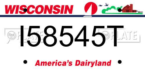 I58545T Wisconsin License Plate