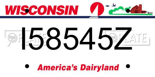 I58545Z Wisconsin License Plate