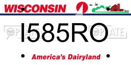 I585RO Wisconsin License Plate