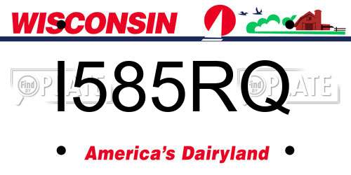 I585RQ Wisconsin License Plate