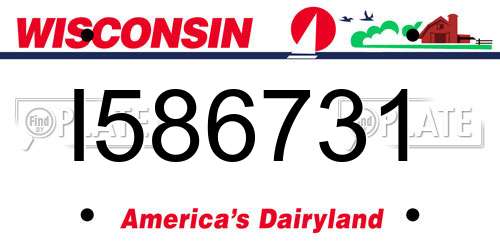 I586731 Wisconsin License Plate