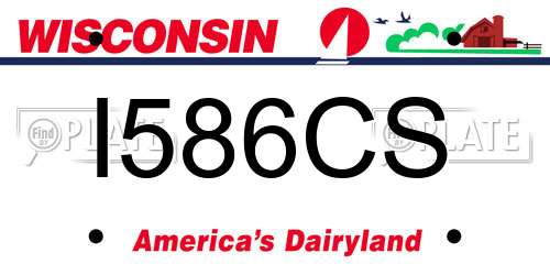 I586CS Wisconsin License Plate