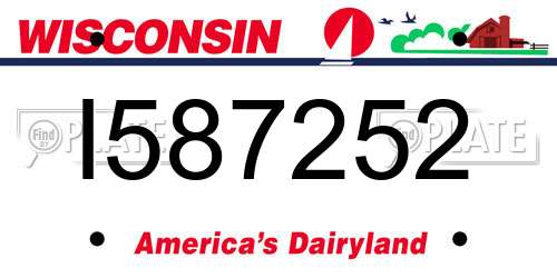 I587252 Wisconsin License Plate