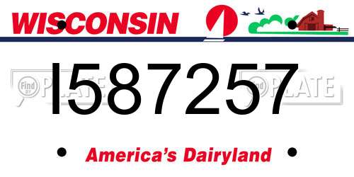 I587257 Wisconsin License Plate