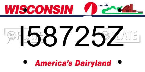 I58725Z Wisconsin License Plate