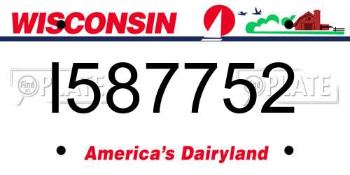 I587752 Wisconsin License Plate