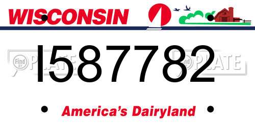 I587782 Wisconsin License Plate