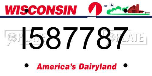 I587787 Wisconsin License Plate