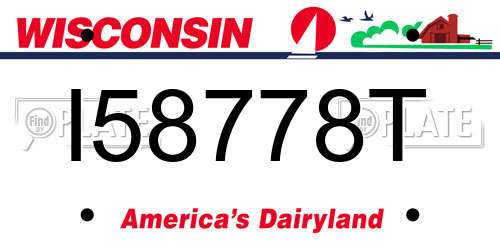 I58778T Wisconsin License Plate